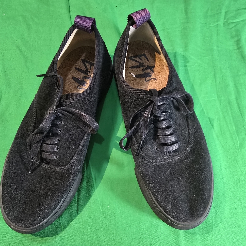Eytys Low Cut Sneakers Shoes Black Suede Leather/Cork Insoles Men's Size 9